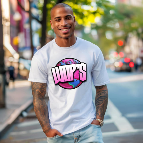Wop’$ World White Short Sleeve T-shirt
